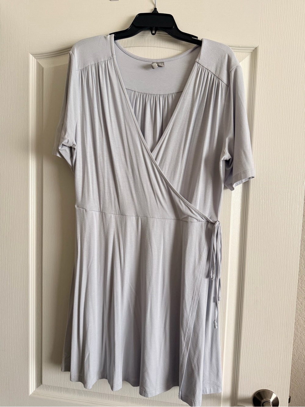 Light Gray Wrap-Style Women's Dress
